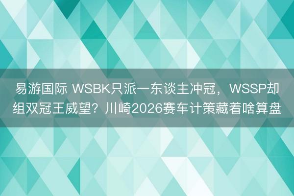 易游国际 WSBK只派一东谈主冲冠,WSSP却组双冠王威望?川崎2026赛车计策藏着啥算盘