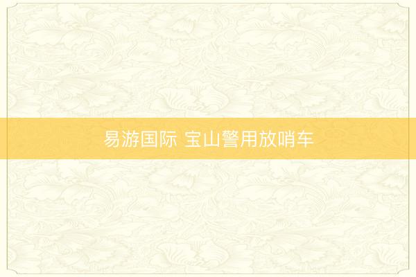 易游国际 宝山警用放哨车