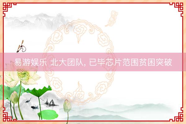 易游娱乐 北大团队, 已毕芯片范围贫困突破