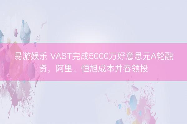 易游娱乐 VAST完成5000万好意思元A轮融资,阿里、恒旭成本并吞领投