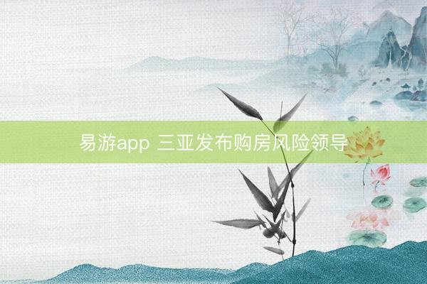 易游app 三亚发布购房风险领导