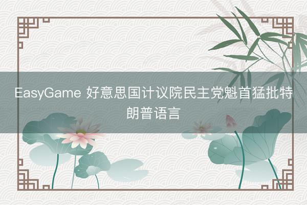 EasyGame 好意思国计议院民主党魁首猛批特朗普语言