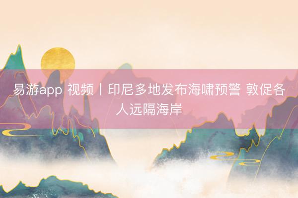 易游app 视频丨印尼多地发布海啸预警 敦促各人远隔海岸