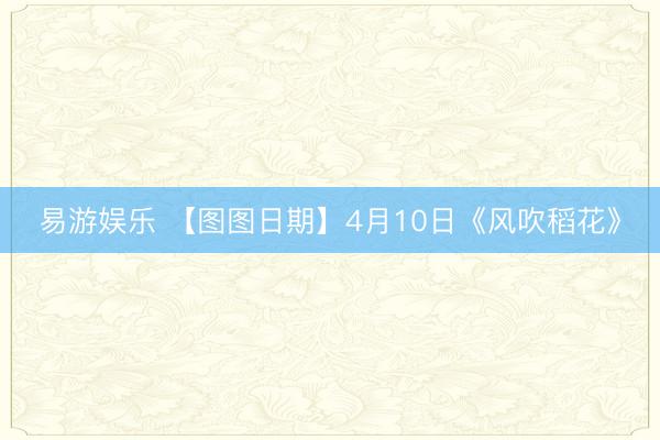 易游娱乐 【图图日期】4月10日《风吹稻花》