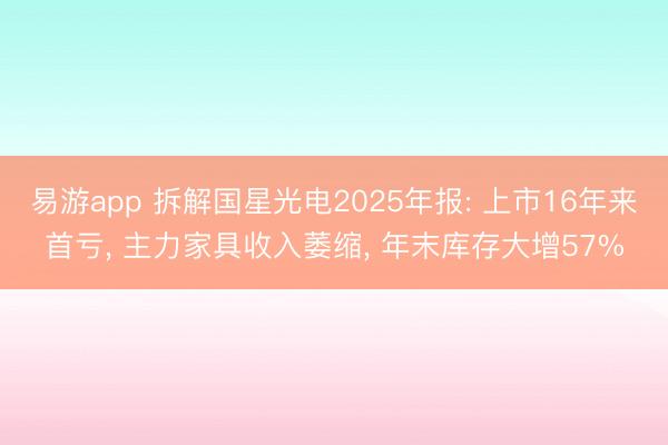 易游app 拆解国星光电2025年报: 上市16年来首亏, 主力家具收入萎缩, 年末库存大增57%