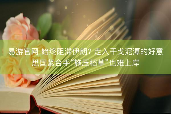 易游官网 始终阻滞伊朗? 走入干戈泥潭的好意思国紧合手“施压稻草”也难上岸